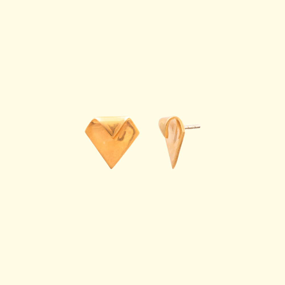 Gold Plated Triangle Earrings
