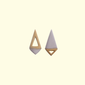 Silver & Gold Triangle Earrings