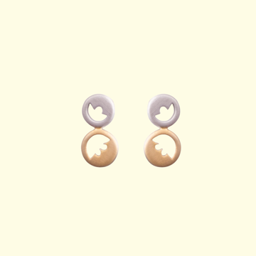 Gold and Silver Flower Cutout Earrings