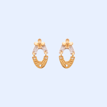 Gold and Silver Oval Earrings