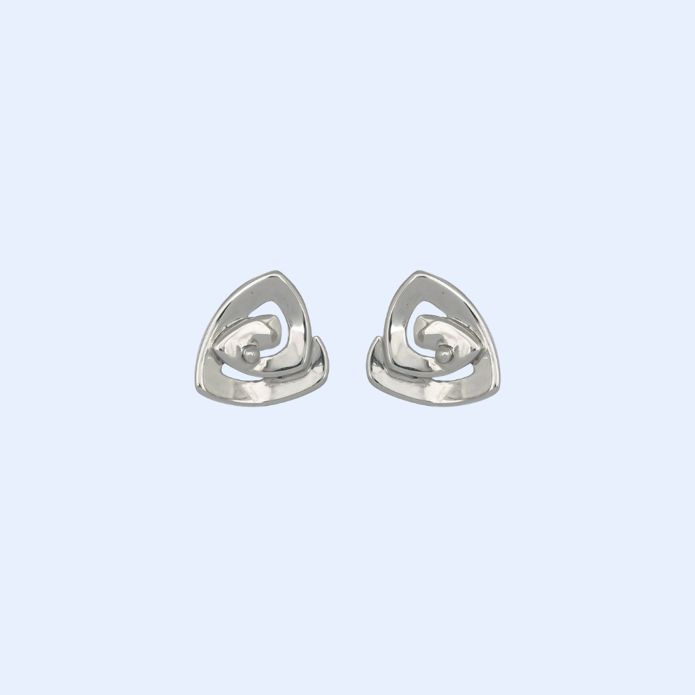 Abstract Silver Earrings