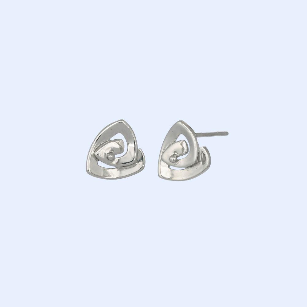 Abstract Silver Earrings
